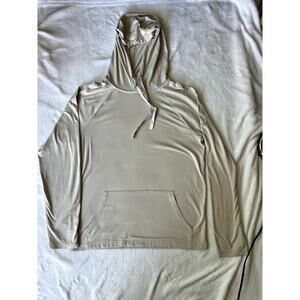 Alo Yoga Conquer Hoodie Bone Lightweight Pullover Mens Medium